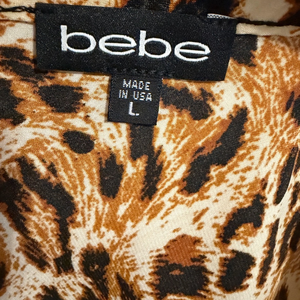 Bebe  Animal Print Midi Dress Size L - Picture 6 of 9